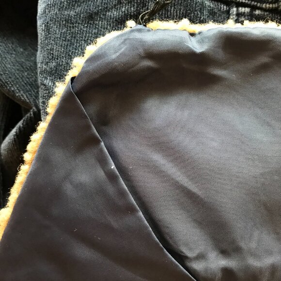 Y2K VTG Retro Corduroy quilted navy jacket women S sherpa country western boho - Picture 9 of 12